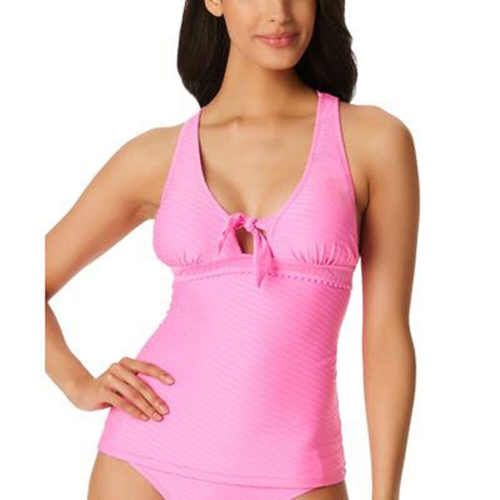Jessica Simpson Pretty In Pique Strappy-back Tankini Top In Femme - L - Picture 2 of 3
